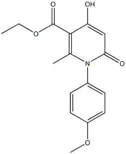 ethyl 4-hydroxy-1-(4-methoxyphenyl)-2-methyl-6-oxo-1,6-dihydro-3-pyridinecarboxylate Struktur