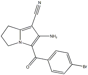 6-amino-5-(4-bromobenzoyl)-2,3-dihydro-1H-pyrrolizine-7-carbonitrile Struktur