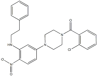 1-(2-chlorobenzoyl)-4-{4-nitro-3-[(2-phenylethyl)amino]phenyl}piperazine Struktur