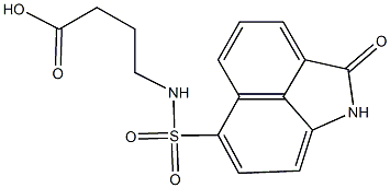 4-{[(2-oxo-1,2-dihydrobenzo[cd]indol-6-yl)sulfonyl]amino}butanoic acid Struktur