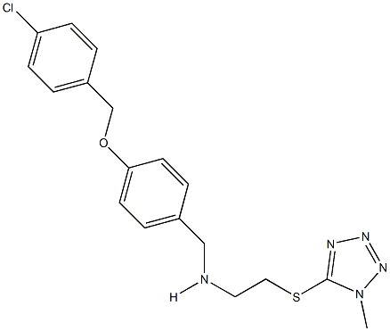 N-{4-[(4-chlorobenzyl)oxy]benzyl}-N-{2-[(1-methyl-1H-tetraazol-5-yl)sulfanyl]ethyl}amine Struktur