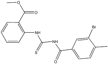 methyl 2-({[(3-bromo-4-methylbenzoyl)amino]carbothioyl}amino)benzoate Struktur