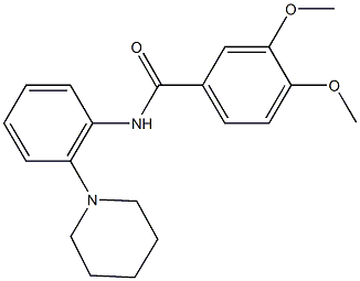 3,4-dimethoxy-N-[2-(1-piperidinyl)phenyl]benzamide Struktur