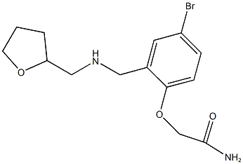 2-(4-bromo-2-{[(tetrahydro-2-furanylmethyl)amino]methyl}phenoxy)acetamide Struktur