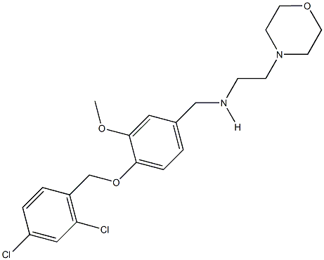 N-{4-[(2,4-dichlorobenzyl)oxy]-3-methoxybenzyl}-N-[2-(4-morpholinyl)ethyl]amine Struktur