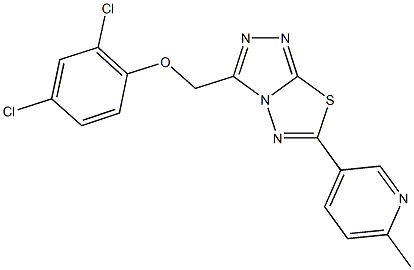 2,4-dichlorophenyl [6-(6-methyl-3-pyridinyl)[1,2,4]triazolo[3,4-b][1,3,4]thiadiazol-3-yl]methyl ether Struktur