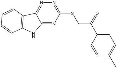 1-(4-methylphenyl)-2-(5H-[1,2,4]triazino[5,6-b]indol-3-ylsulfanyl)ethanone Struktur