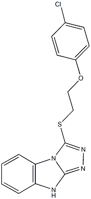 3-{[2-(4-chlorophenoxy)ethyl]sulfanyl}-9H-[1,2,4]triazolo[4,3-a]benzimidazole Struktur