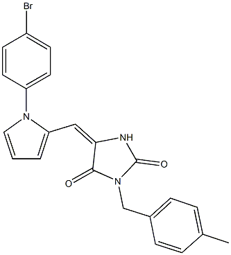 5-{[1-(4-bromophenyl)-1H-pyrrol-2-yl]methylene}-3-(4-methylbenzyl)-2,4-imidazolidinedione Struktur