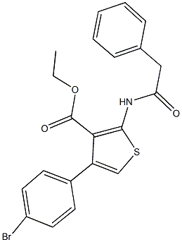 ethyl 4-(4-bromophenyl)-2-[(phenylacetyl)amino]-3-thiophenecarboxylate Struktur