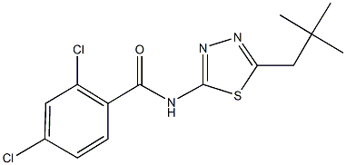 2,4-dichloro-N-(5-neopentyl-1,3,4-thiadiazol-2-yl)benzamide Struktur