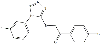 1-(4-chlorophenyl)-2-{[1-(3-methylphenyl)-1H-tetraazol-5-yl]sulfanyl}ethanone Struktur