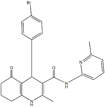 4-(4-bromophenyl)-2-methyl-N-(6-methylpyridin-2-yl)-5-oxo-1,4,5,6,7,8-hexahydroquinoline-3-carboxamide Struktur