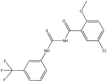 N-(5-chloro-2-methoxybenzoyl)-N'-[3-(trifluoromethyl)phenyl]thiourea Struktur