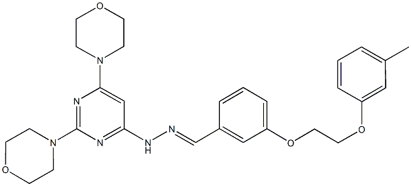 3-[2-(3-methylphenoxy)ethoxy]benzaldehyde (2,6-dimorpholin-4-ylpyrimidin-4-yl)hydrazone Struktur