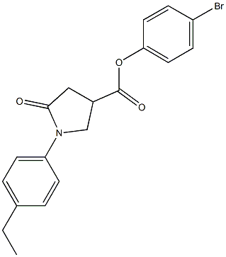 4-bromophenyl 1-(4-ethylphenyl)-5-oxo-3-pyrrolidinecarboxylate Struktur