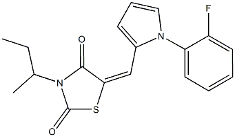 3-sec-butyl-5-{[1-(2-fluorophenyl)-1H-pyrrol-2-yl]methylene}-1,3-thiazolidine-2,4-dione Struktur