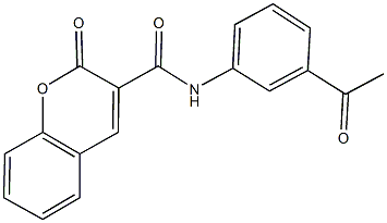 N-(3-acetylphenyl)-2-oxo-2H-chromene-3-carboxamide Struktur