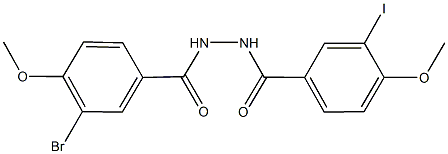 N'-(3-bromo-4-methoxybenzoyl)-3-iodo-4-methoxybenzohydrazide Struktur