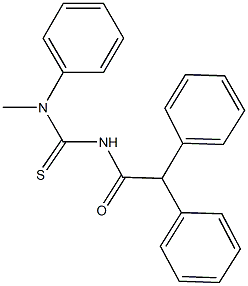 N'-(diphenylacetyl)-N-methyl-N-phenylthiourea Struktur