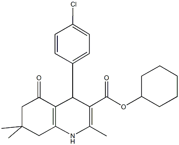 cyclohexyl 4-(4-chlorophenyl)-2,7,7-trimethyl-5-oxo-1,4,5,6,7,8-hexahydro-3-quinolinecarboxylate Struktur