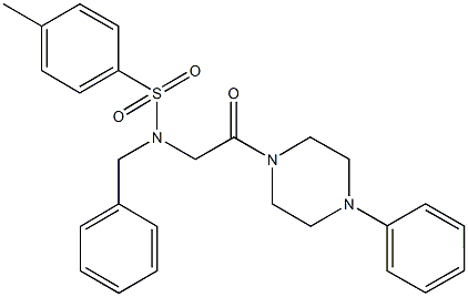 N-benzyl-4-methyl-N-[2-oxo-2-(4-phenyl-1-piperazinyl)ethyl]benzenesulfonamide Struktur