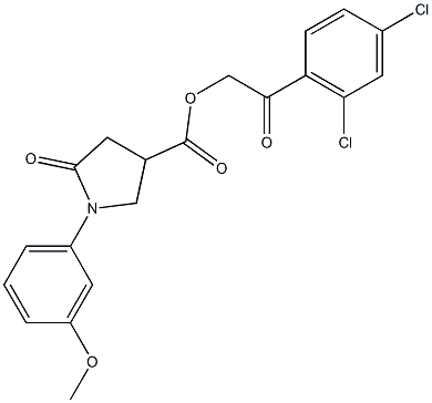 2-(2,4-dichlorophenyl)-2-oxoethyl 1-(3-methoxyphenyl)-5-oxo-3-pyrrolidinecarboxylate Struktur