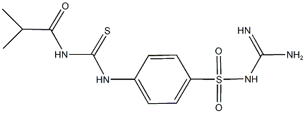 1-({[amino(imino)methyl]amino}sulfonyl)-4-{[(isobutyrylamino)carbothioyl]amino}benzene Struktur