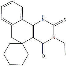 3-ethyl-2-thioxo-2,3,5,6-tetrahydrospiro(benzo[h]quinazoline-5,1'-cyclohexane)-4(1H)-one Struktur