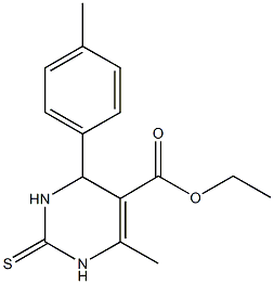 ethyl 6-methyl-4-(4-methylphenyl)-2-thioxo-1,2,3,4-tetrahydro-5-pyrimidinecarboxylate Struktur