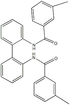 3-methyl-N-{2'-[(3-methylbenzoyl)amino][1,1'-biphenyl]-2-yl}benzamide Struktur