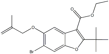 ethyl 6-bromo-2-tert-butyl-5-[(2-methyl-2-propenyl)oxy]-1-benzofuran-3-carboxylate Struktur