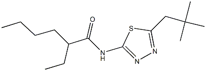 2-ethyl-N-(5-neopentyl-1,3,4-thiadiazol-2-yl)hexanamide Struktur