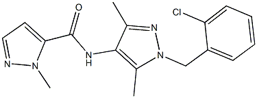 N-[1-(2-chlorobenzyl)-3,5-dimethyl-1H-pyrazol-4-yl]-1-methyl-1H-pyrazole-5-carboxamide Struktur