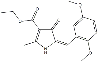 ethyl 5-(2,5-dimethoxybenzylidene)-2-methyl-4-oxo-4,5-dihydro-1H-pyrrole-3-carboxylate Struktur