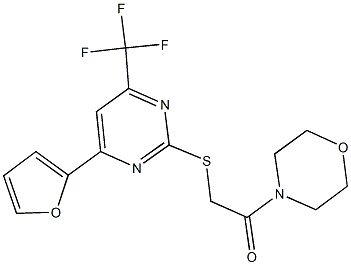 4-(2-furyl)-6-(trifluoromethyl)-2-pyrimidinyl 2-(4-morpholinyl)-2-oxoethyl sulfide Struktur