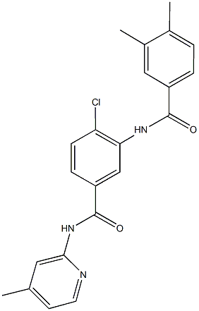 4-chloro-3-[(3,4-dimethylbenzoyl)amino]-N-(4-methyl-2-pyridinyl)benzamide Struktur