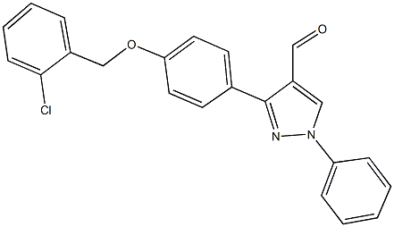 3-{4-[(2-chlorobenzyl)oxy]phenyl}-1-phenyl-1H-pyrazole-4-carbaldehyde Struktur