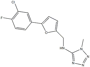 N-{[5-(3-chloro-4-fluorophenyl)-2-furyl]methyl}-N-(1-methyl-1H-tetraazol-5-yl)amine Struktur