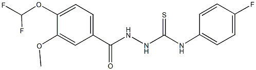 2-[4-(difluoromethoxy)-3-methoxybenzoyl]-N-(4-fluorophenyl)hydrazinecarbothioamide Struktur