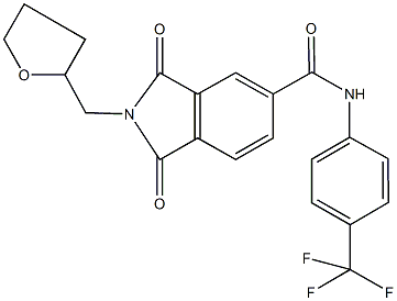 1,3-dioxo-2-(tetrahydro-2-furanylmethyl)-N-[4-(trifluoromethyl)phenyl]-5-isoindolinecarboxamide Struktur