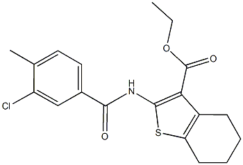 ethyl 2-[(3-chloro-4-methylbenzoyl)amino]-4,5,6,7-tetrahydro-1-benzothiophene-3-carboxylate Struktur