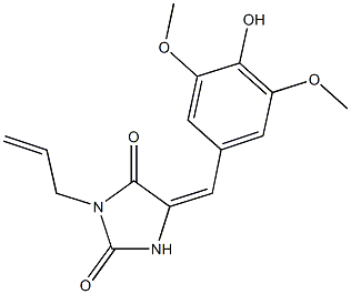 3-allyl-5-(4-hydroxy-3,5-dimethoxybenzylidene)-2,4-imidazolidinedione Struktur