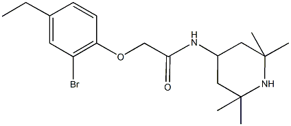 2-(2-bromo-4-ethylphenoxy)-N-(2,2,6,6-tetramethyl-4-piperidinyl)acetamide Struktur