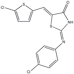 2-[(4-chlorophenyl)imino]-5-[(5-chloro-2-thienyl)methylene]-1,3-thiazolidin-4-one Struktur