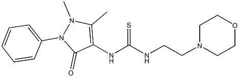 N-(1,5-dimethyl-3-oxo-2-phenyl-2,3-dihydro-1H-pyrazol-4-yl)-N'-[2-(4-morpholinyl)ethyl]thiourea Struktur