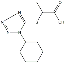 2-[(1-cyclohexyl-1H-tetraazol-5-yl)sulfanyl]propanoic acid Struktur