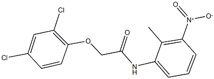 2-(2,4-dichlorophenoxy)-N-{3-nitro-2-methylphenyl}acetamide Struktur