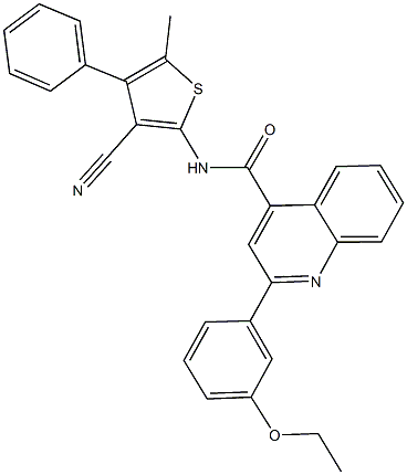 N-(3-cyano-5-methyl-4-phenyl-2-thienyl)-2-(3-ethoxyphenyl)-4-quinolinecarboxamide Struktur