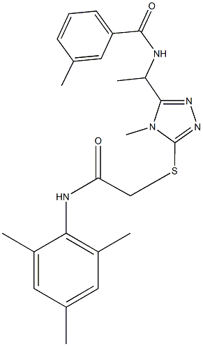 N-[1-(5-{[2-(mesitylamino)-2-oxoethyl]sulfanyl}-4-methyl-4H-1,2,4-triazol-3-yl)ethyl]-3-methylbenzamide Struktur